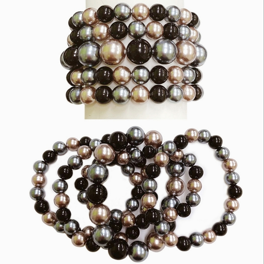 Classic Vintage Style Faux Pearl Bracelet Set Church Tea Formal Business